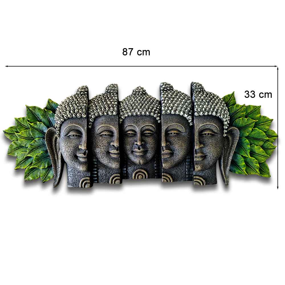 Serene Buddha Wall Art Panel – Stone Finish Décor | 87x33x6 cm (34x13x2.3 in)