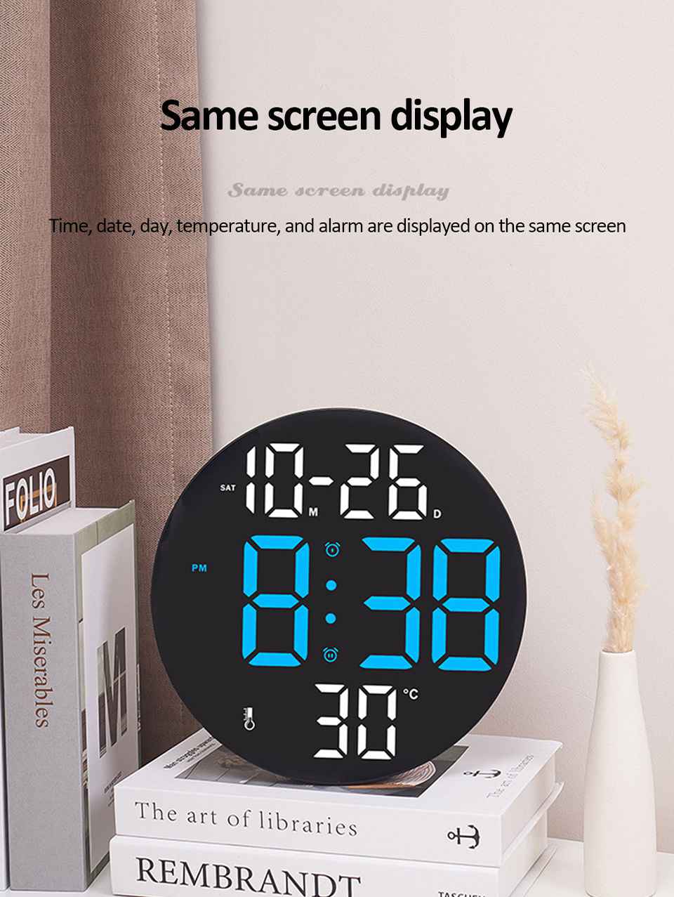 Modern Multifunctional LED Digital Clock with Temperature Display