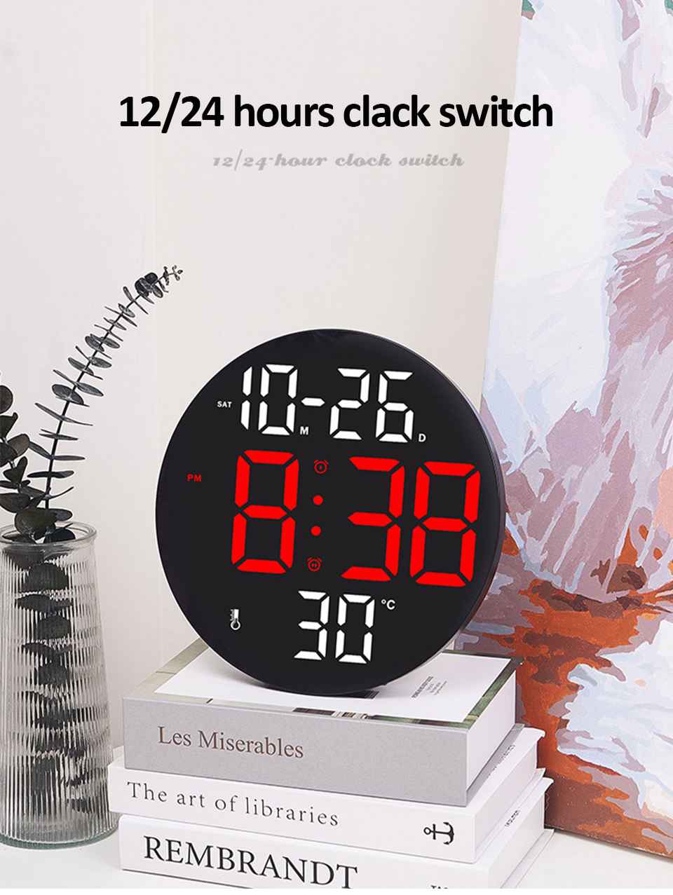 Modern Multifunctional LED Digital Clock with Temperature Display