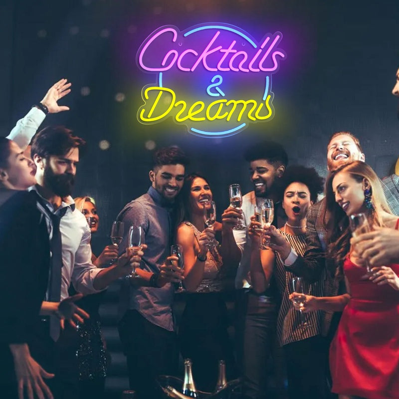 Cocktails and Dreams Neon Sign For Wall Decor- FunkyDecors