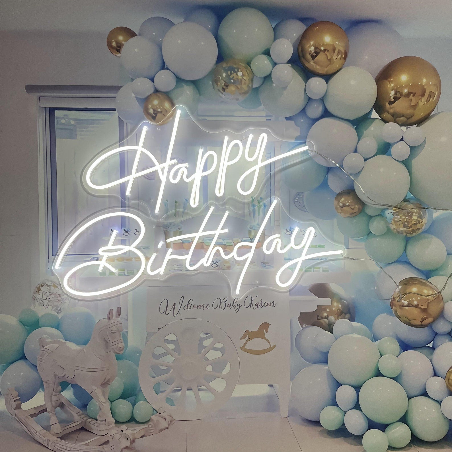 Happy Birthday Neon Sign | Custom Neon Sign | Wall Decor Neon | Name Sign Neon Sign | Light Personalized Neon Sign | FunkyDecors