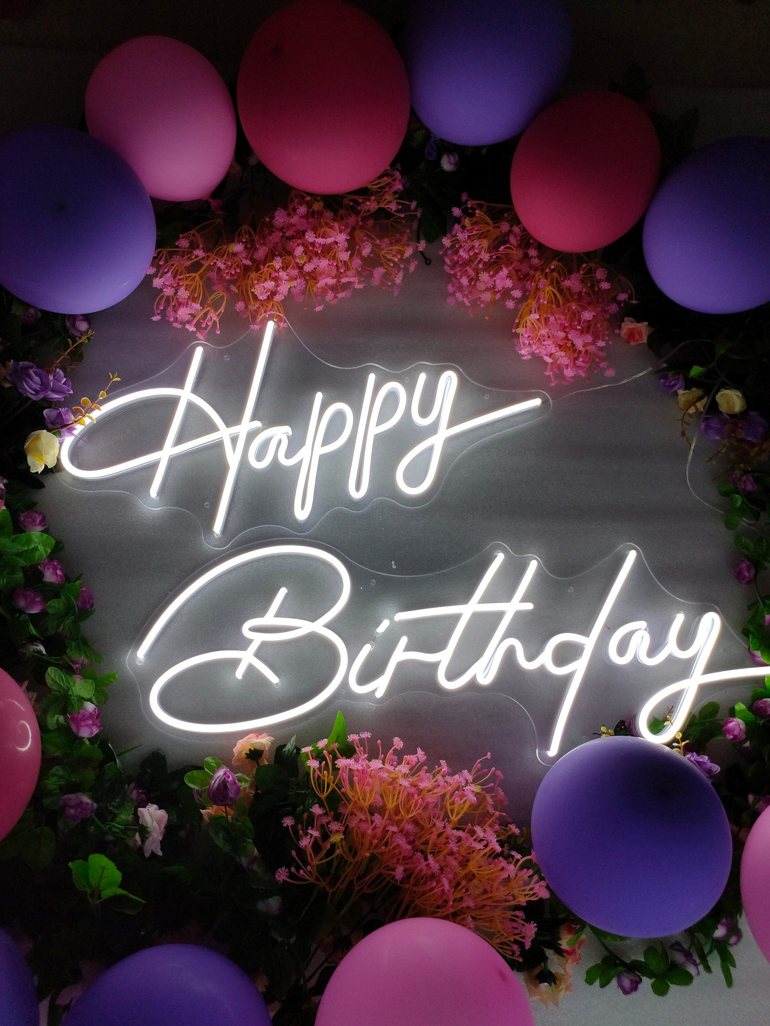 Happy Birthday Neon Sign | Custom Neon Sign | Wall Decor Neon | Name Sign Neon Sign | Light Personalized Neon Sign | FunkyDecors