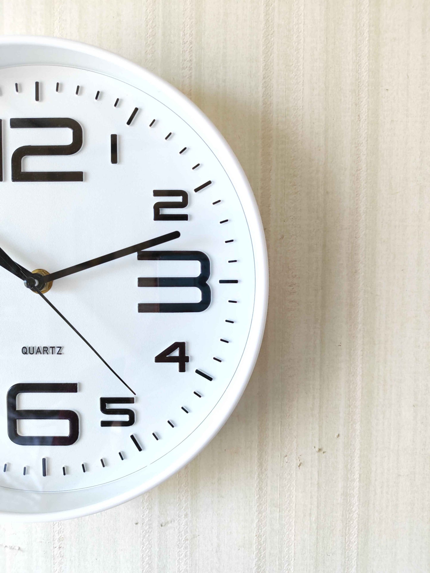 FunkyTradition Minimalistic Big Font Wall Clock, Wall Watch, Wall Decor for Home Office Decor and Gifts 25 CM Tall