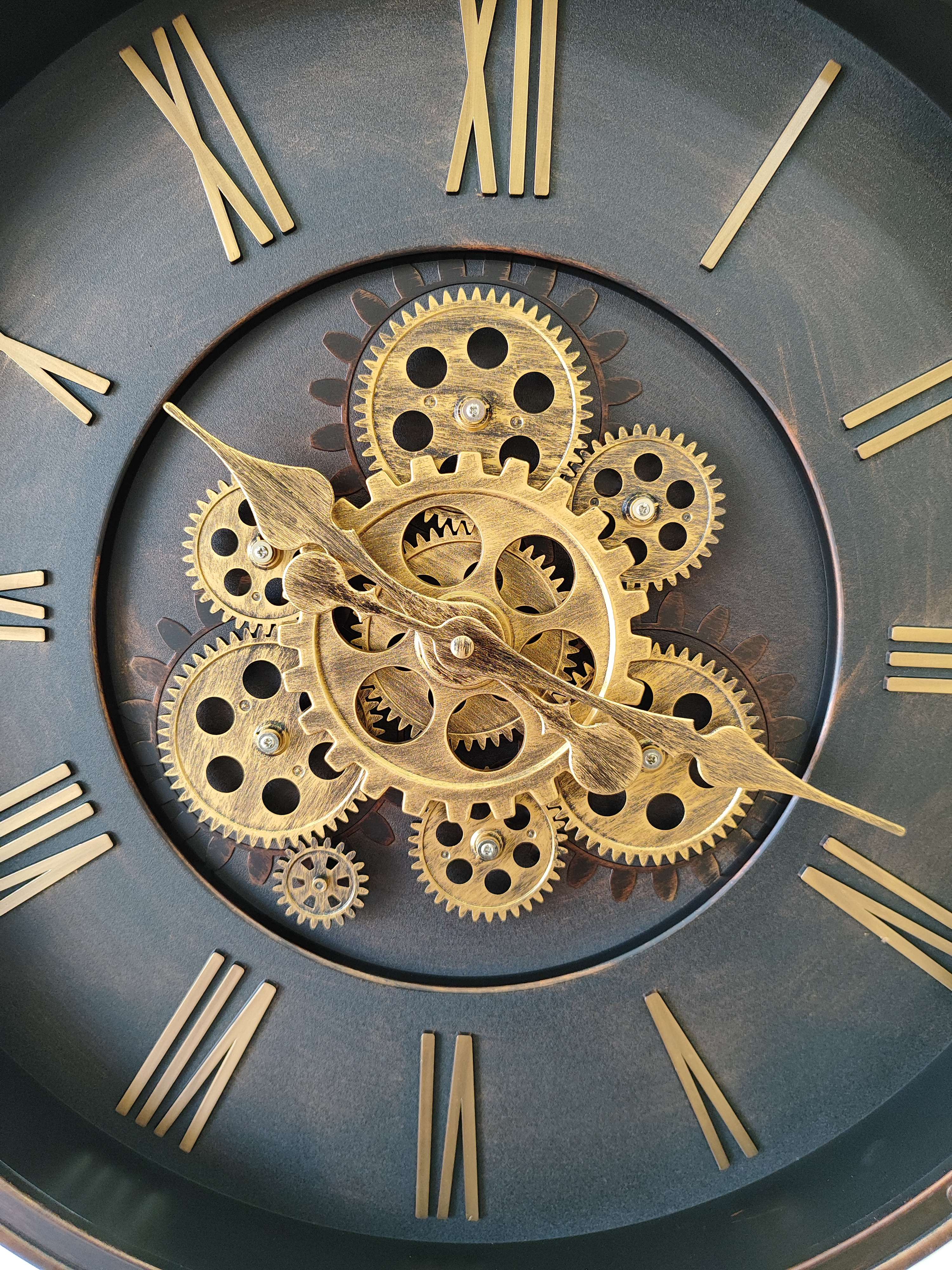 FunkyDecors Retro Style Moving Gear Wall Clock Chronograph Working Wall Watch 52 CM Tall