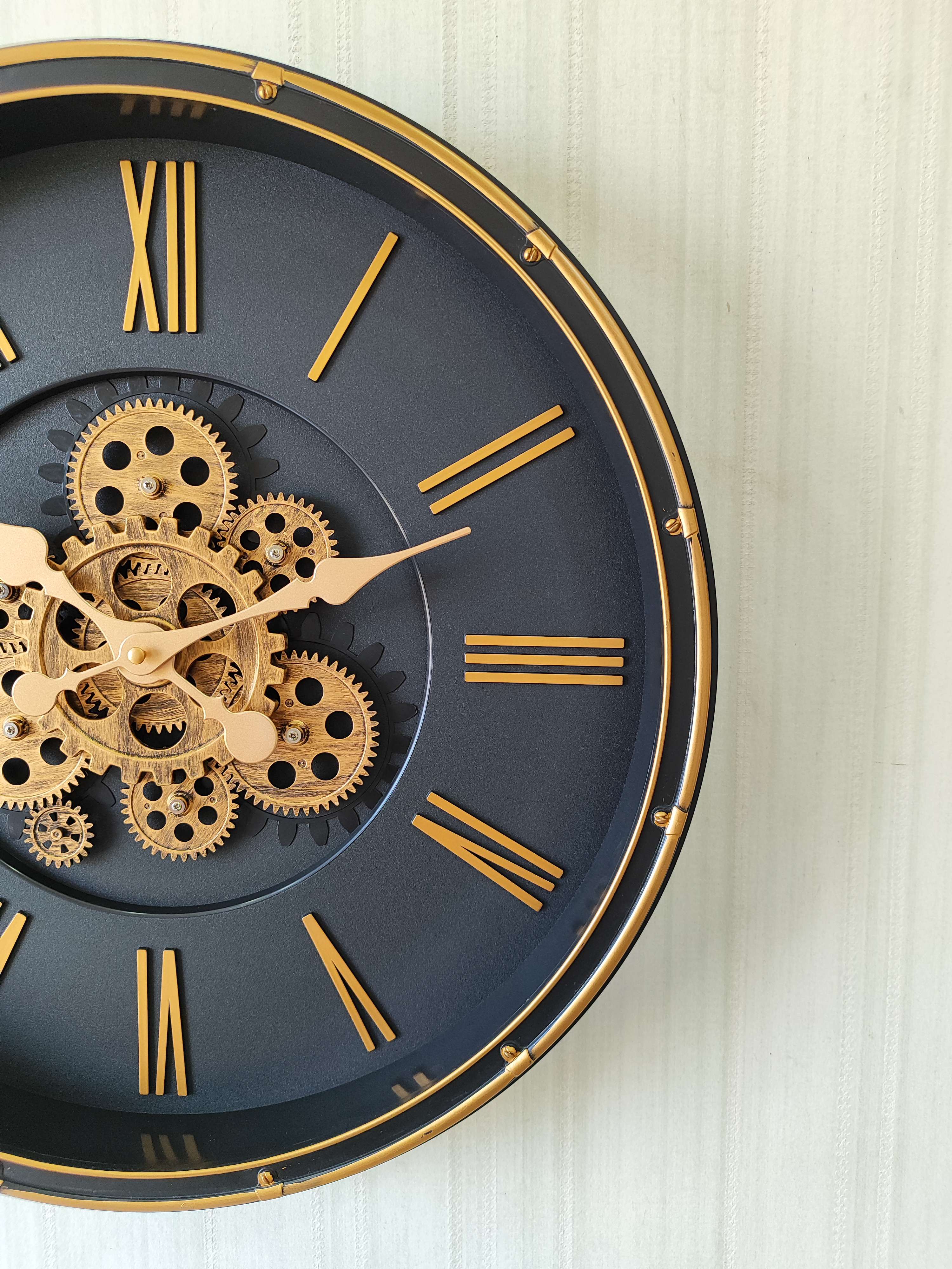 FunkyDecors Retro Style Moving Gear Wall Clock Chronograph Working Wall Watch 52 CM Tall