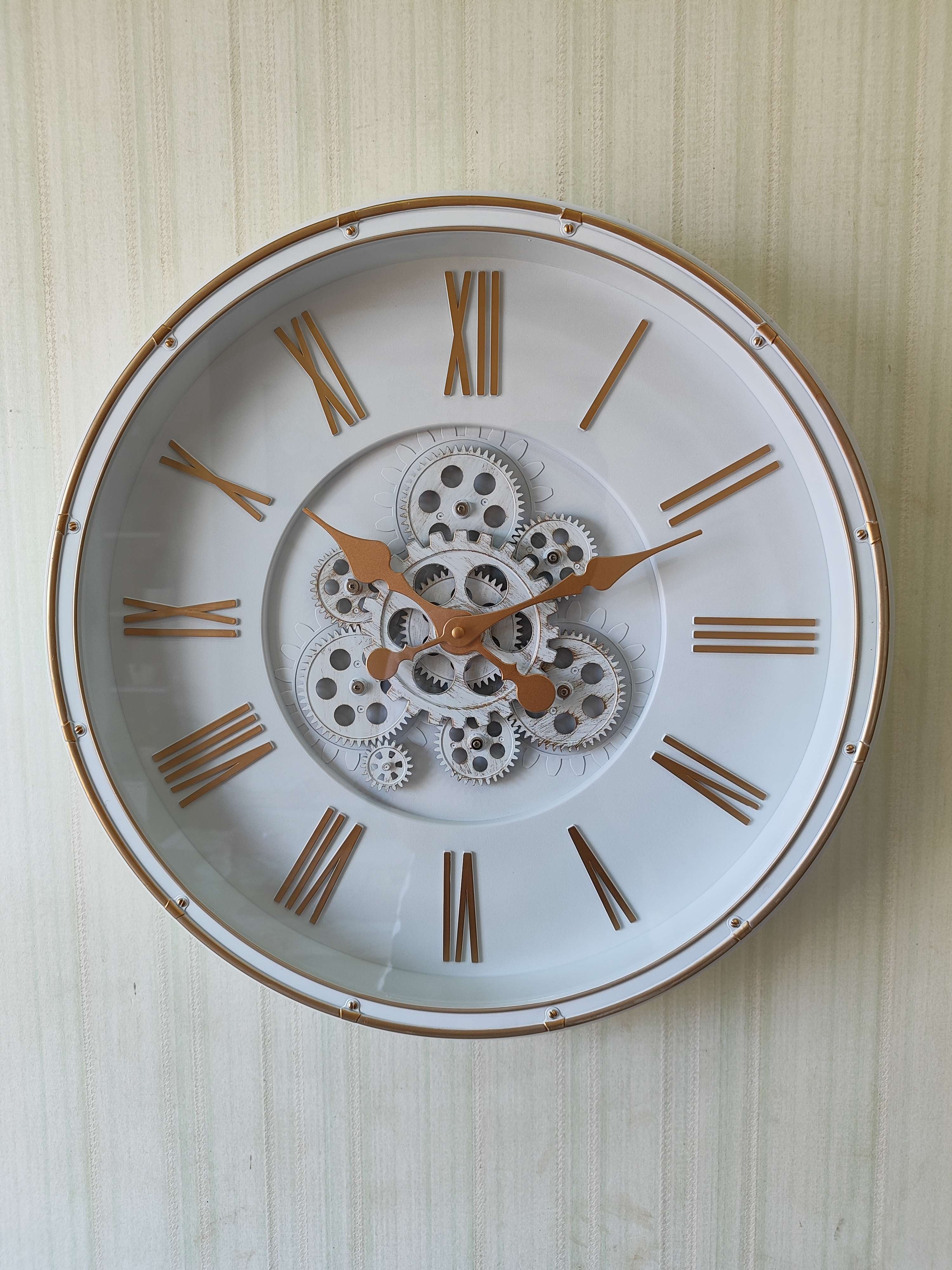 FunkyDecors Retro Style Moving Gear Wall Clock Chronograph Working Wall Watch 52 CM Tall