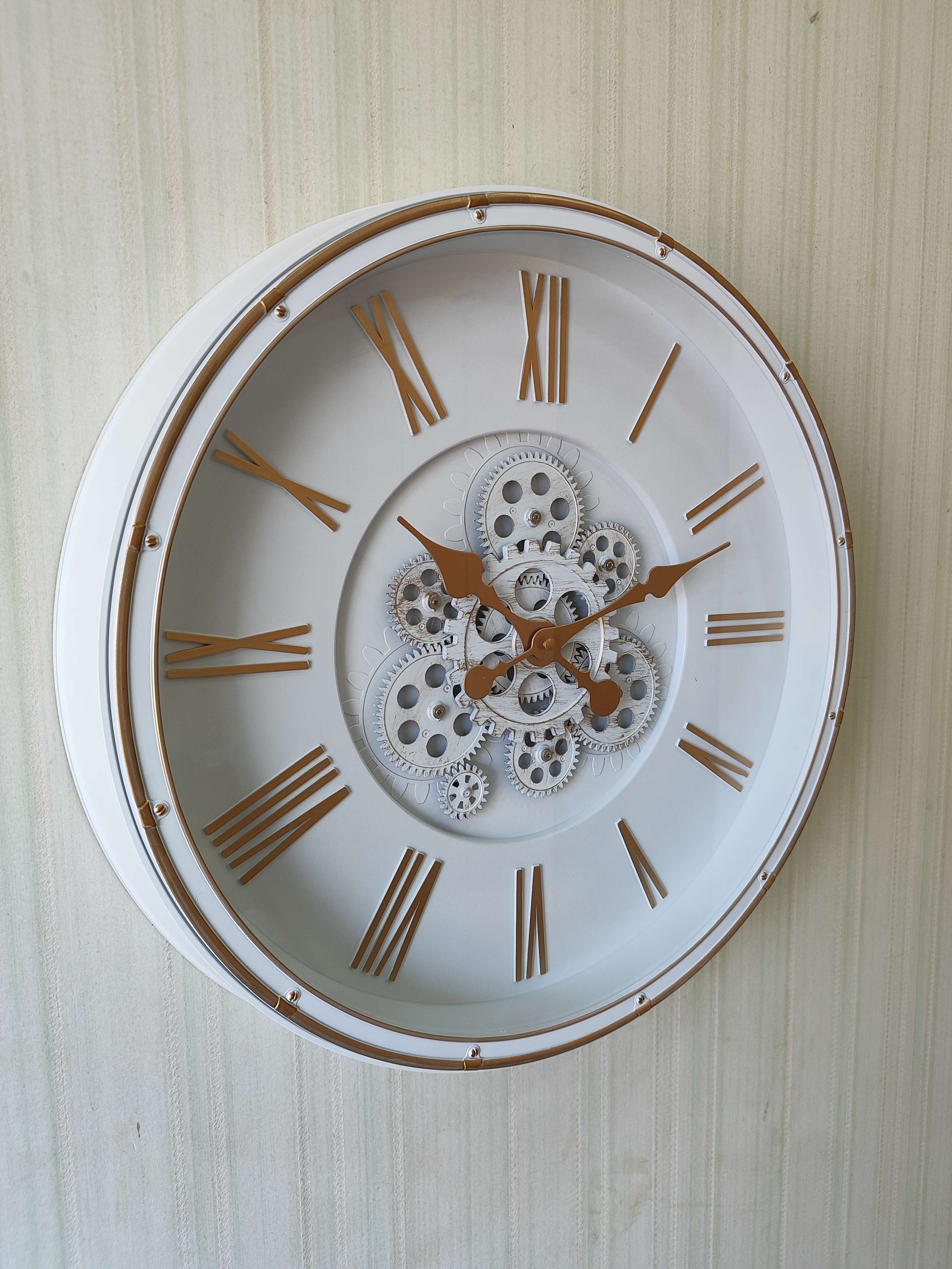 FunkyDecors Retro Style Moving Gear Wall Clock Chronograph Working Wall Watch 52 CM Tall