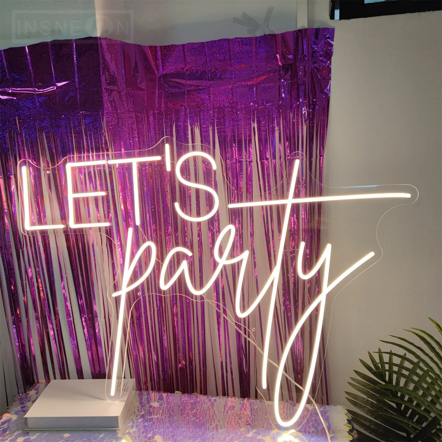 Lets Party Neon Sign For Proposal Wall Decor- FunkyDecors