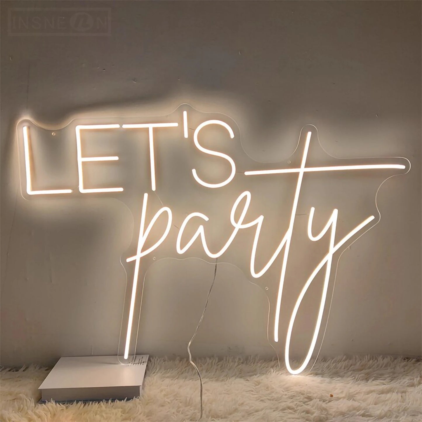 Lets Party Neon Sign For Proposal Wall Decor- FunkyDecors
