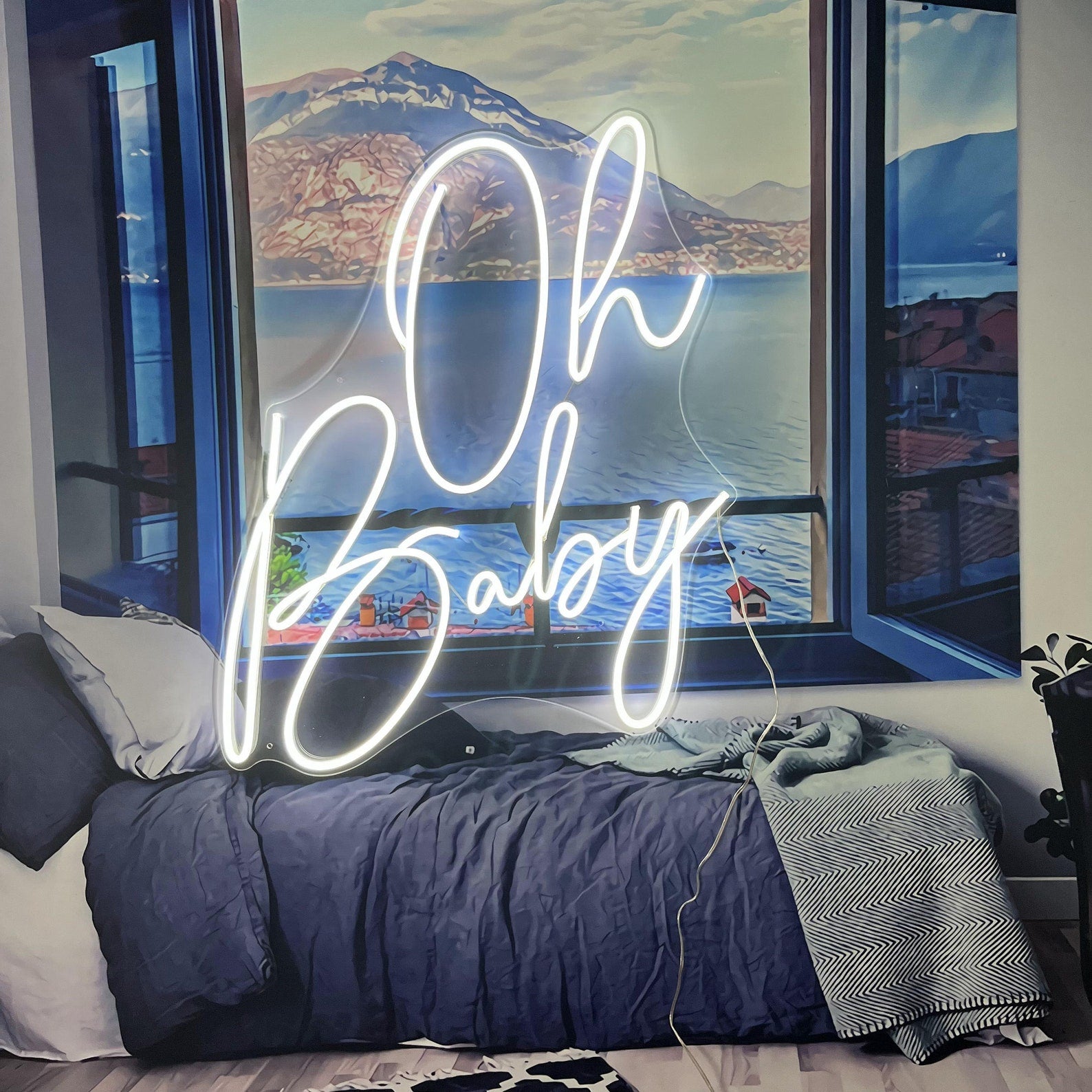 Oh Baby Neon Sign | Baby Shower Neon Sign | Custom Neon Sign | Neon Sign Wall Decor | Neon Name Sign | Neon Led Light | FunkyDecors