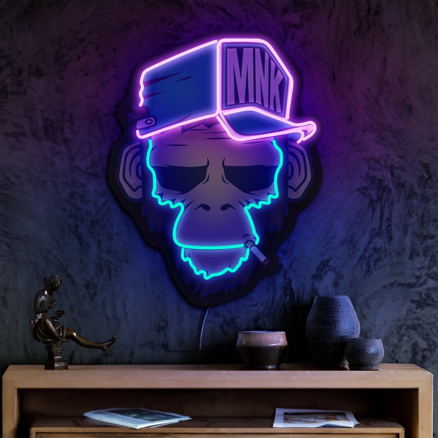 Spoiled Monkey Neon Sign - Funky Wall Art | Custom Business Logo LED Light | Coffee Shop Decor | FunkyDecors
