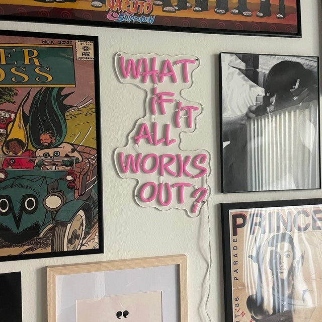 What If It All Works Out Motivational Neon Sign For Wall Decor- FunkyDecors