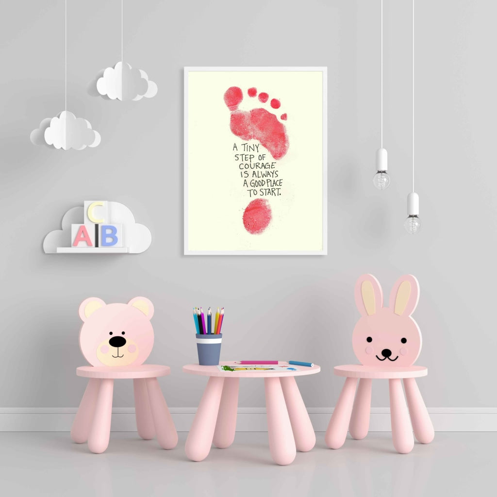 A Tiny Step - Inspirational Quotes Art Frame For Wall Decor- Funkydecors Xs / White Posters Prints &