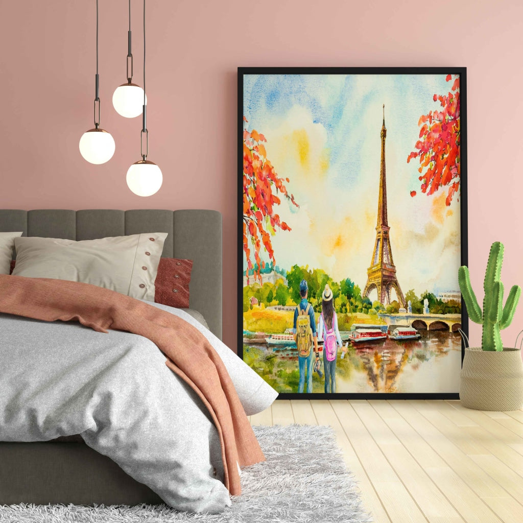 A Walk In Paris - Travel Art Frame For Wall Decor- Funkydecors Xs / Black Posters Prints & Visual