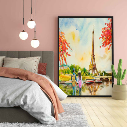 A Walk In Paris - Travel Art Frame For Wall Decor- Funkydecors Xs / Black Posters Prints & Visual