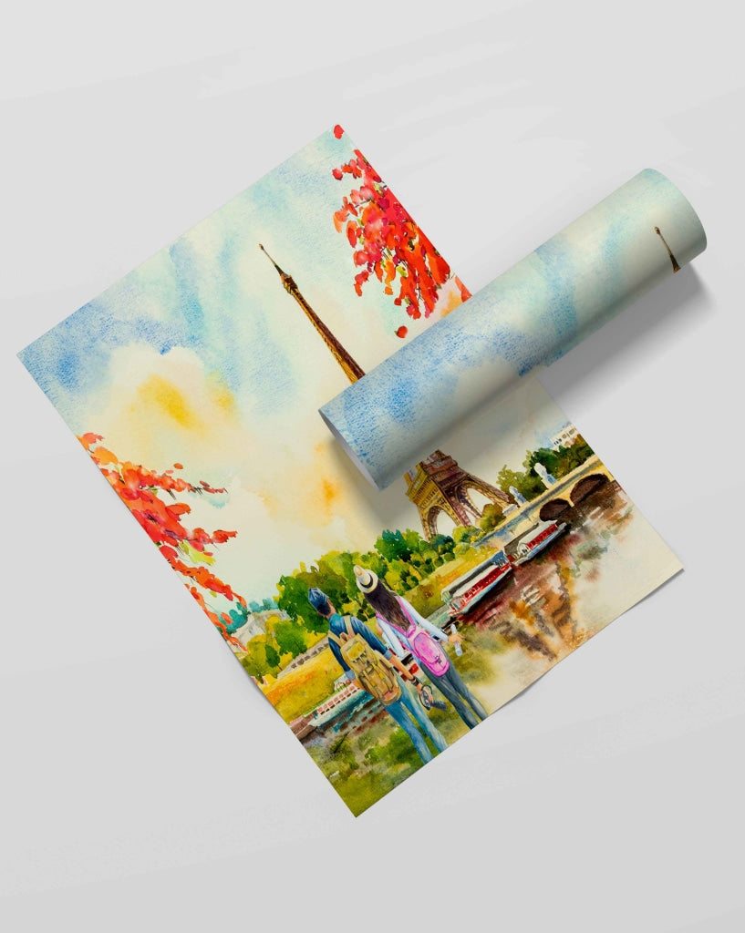 A Walk In Paris - Travel Art Frame For Wall Decor- Funkydecors Xs / Roll Posters Prints & Visual