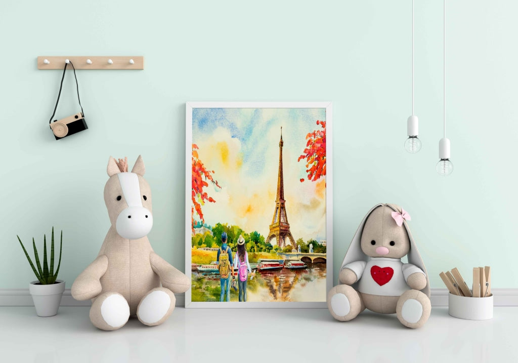 A Walk In Paris - Travel Art Frame For Wall Decor- Funkydecors Xs / White Posters Prints & Visual