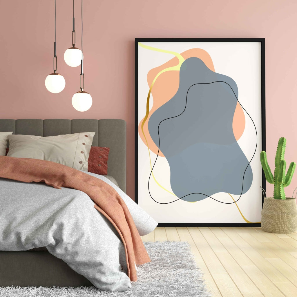 Abstract Curves Geometric Art Frame For Wall Decor- Funkydecors Xs / Black Posters Prints & Visual