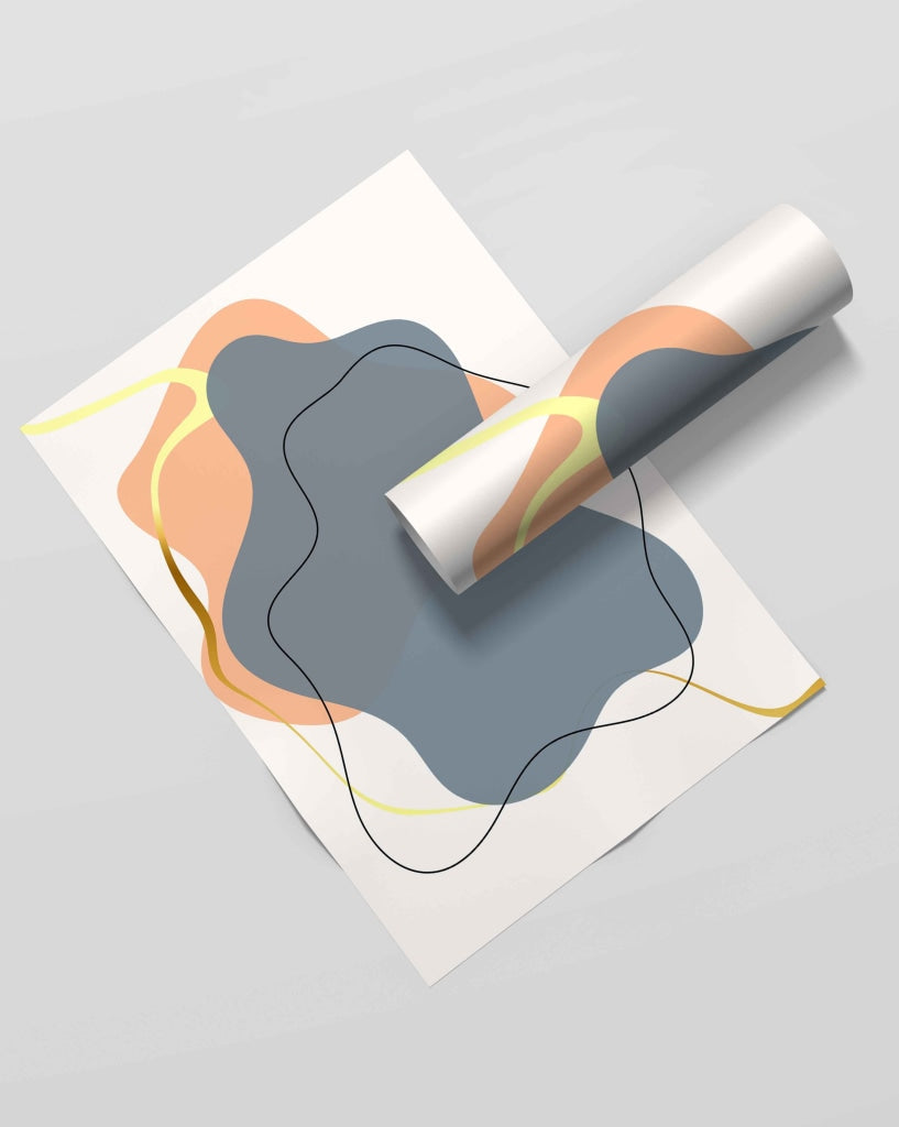 Abstract Curves Geometric Art Frame For Wall Decor- Funkydecors Xs / Roll Posters Prints & Visual