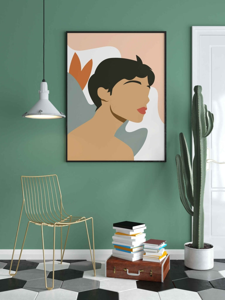 Abstract Man Portrait Art Frame For Wall Decor- Funkydecors Xs / Black Posters Prints & Visual