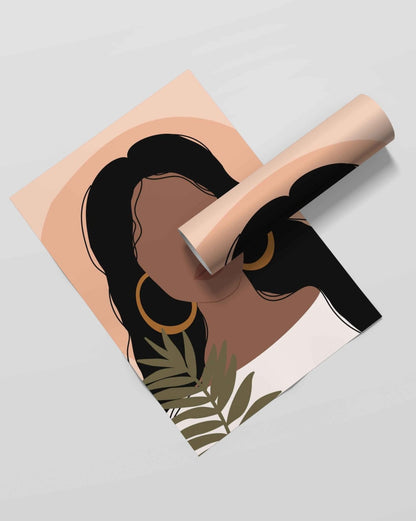 Abstract Vintage Girl Portrait Art Frame For Wall Decor- Funkydecors Xs / Roll Posters Prints &