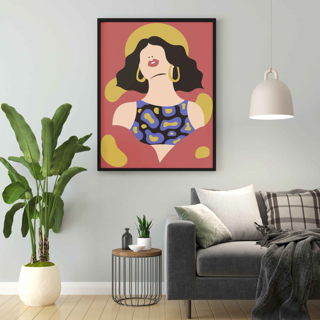 Abstract Women Portrait Art Frame For Wall Decor- Funkydecors Xs / Black Posters Prints & Visual
