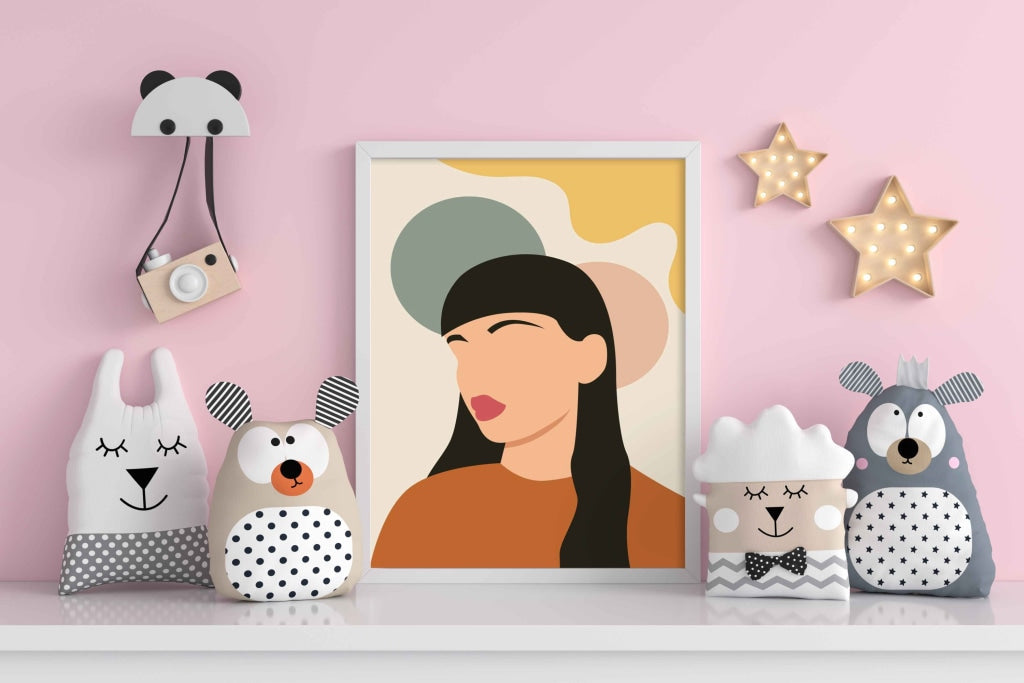 Abstract Women Portrait Art Frame For Wall Decor- Funkydecors Xs / White Posters Prints & Visual