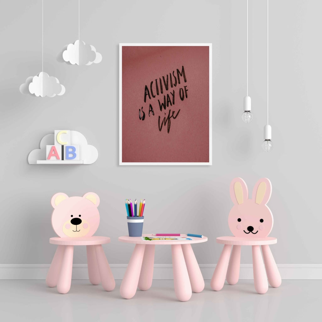 Activism Is A Way Of Life - Quotes Art Frame For Wall Decor- Funkydecors Xs / White Posters Prints &