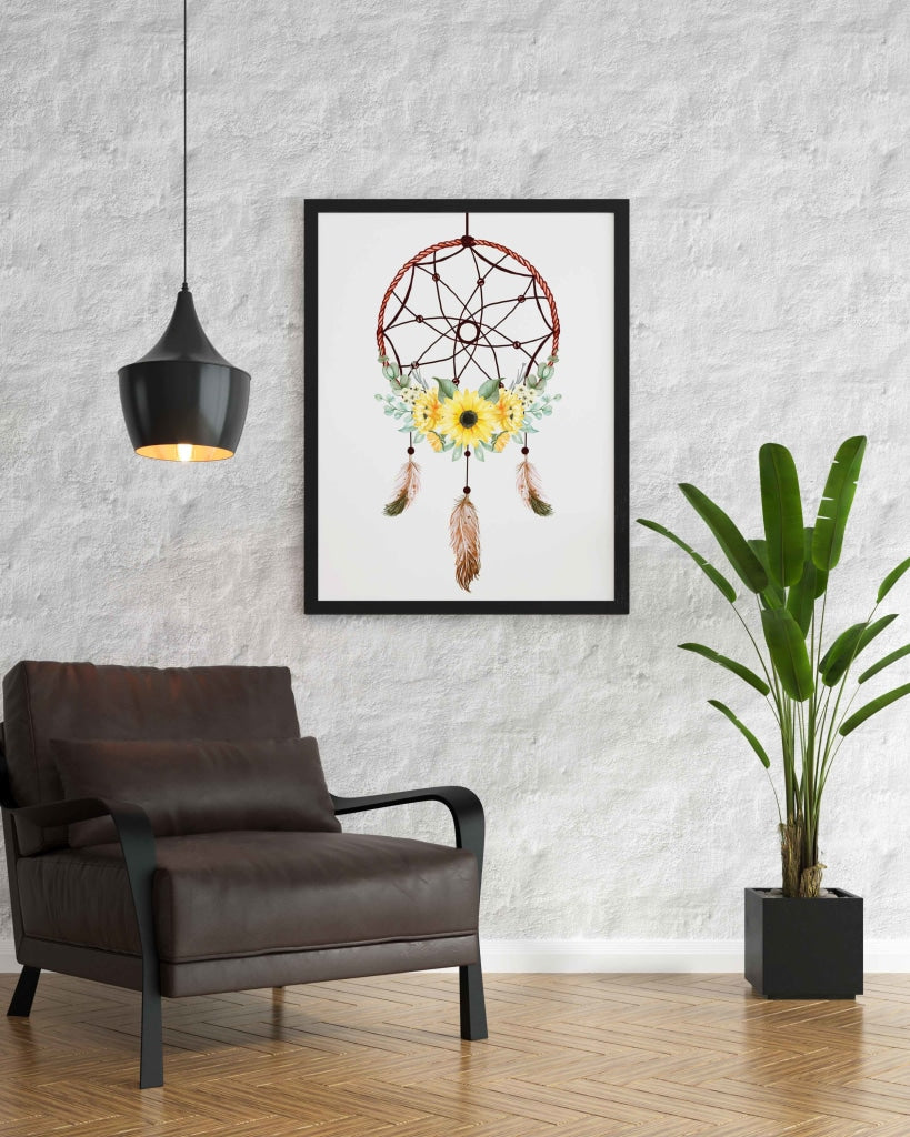 Aesthetic Dream Catcher Design Portrait Art Frame For Wall Decor- Funkydecors Xs / Black Posters