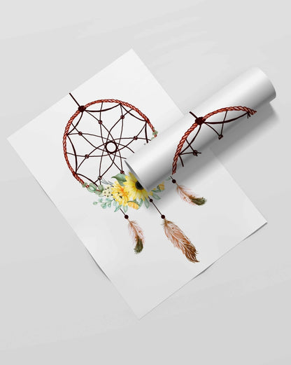 Aesthetic Dream Catcher Design Portrait Art Frame For Wall Decor- Funkydecors Xs / Roll Posters