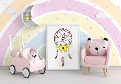 Aesthetic Dream Catcher Design Portrait Art Frame For Wall Decor- Funkydecors Xs / White Posters
