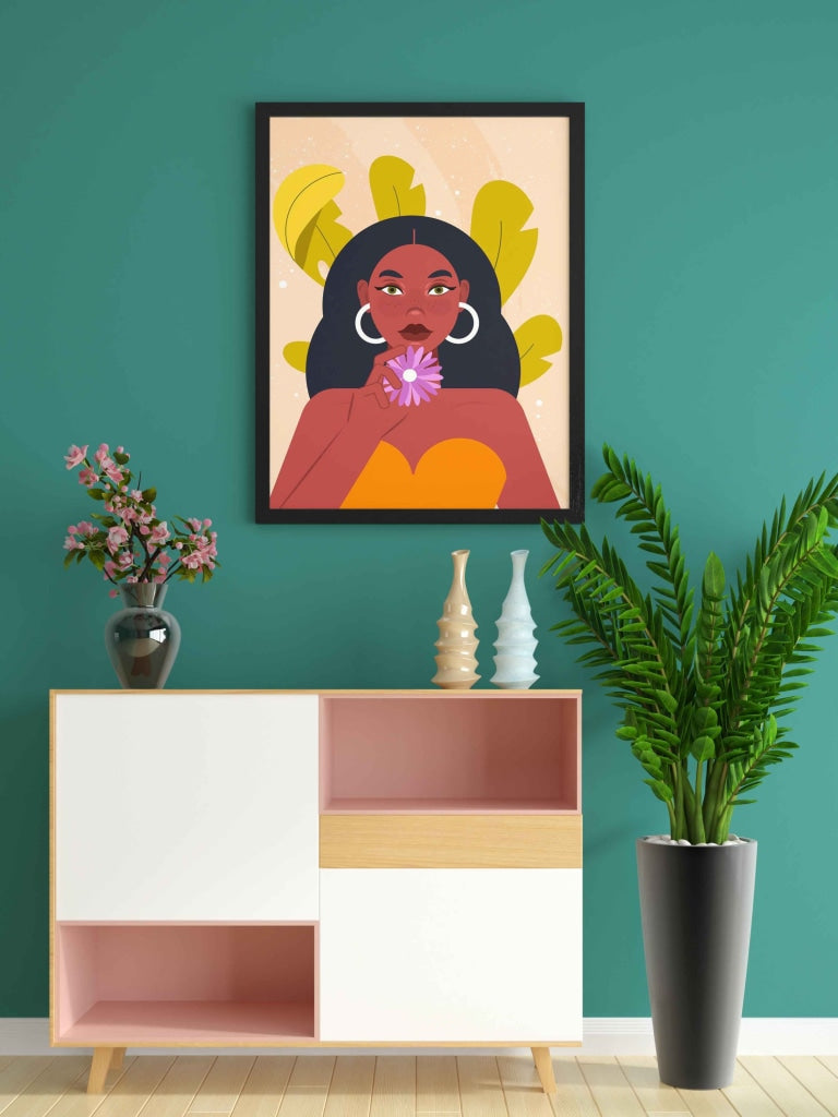 African Beauty Boho Art Frame For Wall Decor- Funkydecors Xs / Black Posters Prints & Visual Artwork