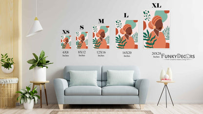Afro Nature Love Women Portrait Art Frame For Wall Decor- Funkydecors Posters Prints & Visual