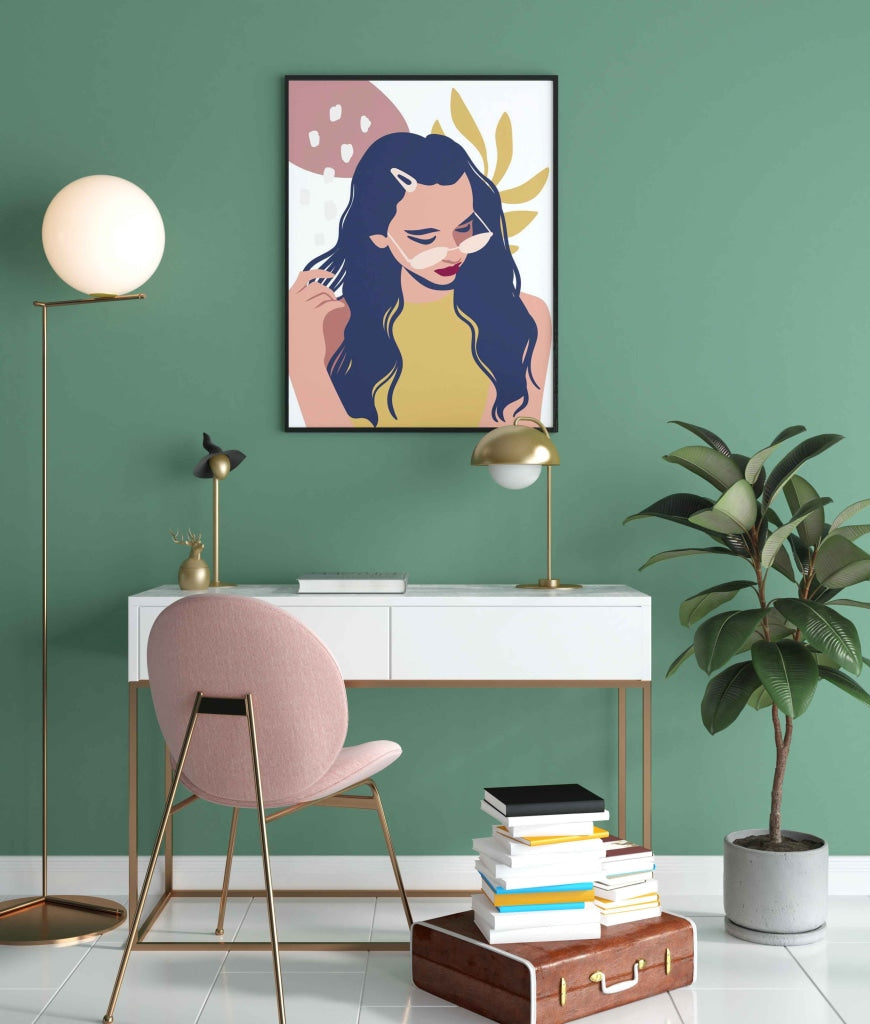 Alluring Girl Portrait Art Frame For Wall Decor- Funkydecors Xs / Black Posters Prints & Visual