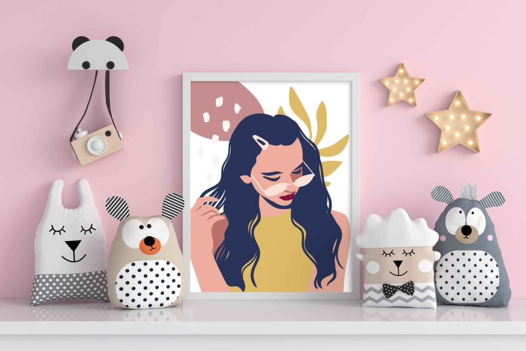 Alluring Girl Portrait Art Frame For Wall Decor- Funkydecors Xs / White Posters Prints & Visual