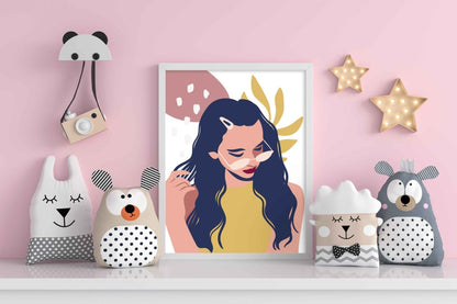 Alluring Girl Portrait Art Frame For Wall Decor- Funkydecors Xs / White Posters Prints & Visual