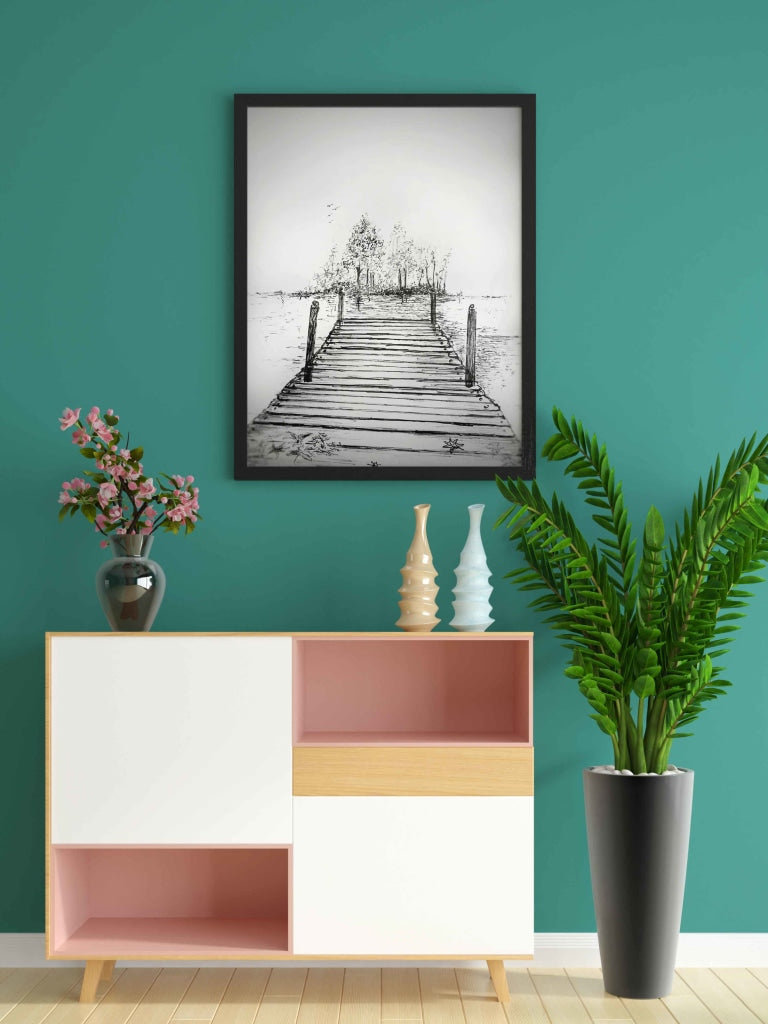 An Unknown Path - Achromatic Art Frame For Wall Decor- Funkydecors Xs / Black Posters Prints &