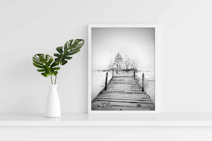 An Unknown Path - Achromatic Art Frame For Wall Decor- Funkydecors Xs / White Posters Prints &