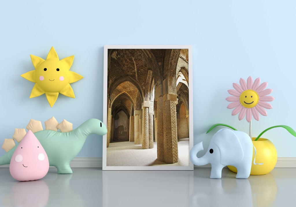 Ancient Columns - Architectural Art Frame For Wall Decor- Funkydecors Xs / White Posters Prints &