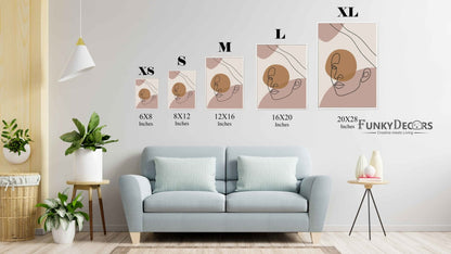 Artistic Line Art Frame For Wall Decor- Funkydecors Posters Prints & Visual Artwork