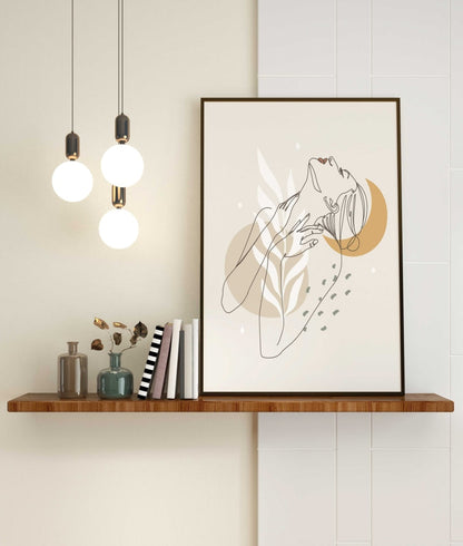 Artistic Line Art Frame For Wall Decor- Funkydecors Xs / Black Posters Prints & Visual Artwork