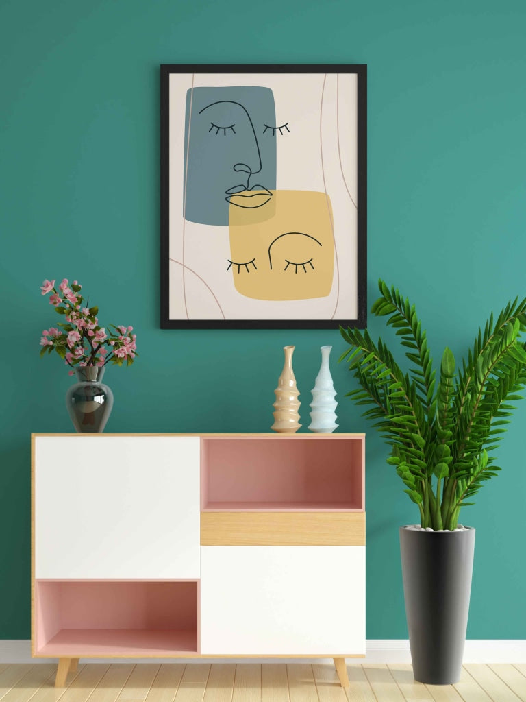 Artistic Line Art Frame For Wall Decor- Funkydecors Xs / Black Posters Prints & Visual Artwork