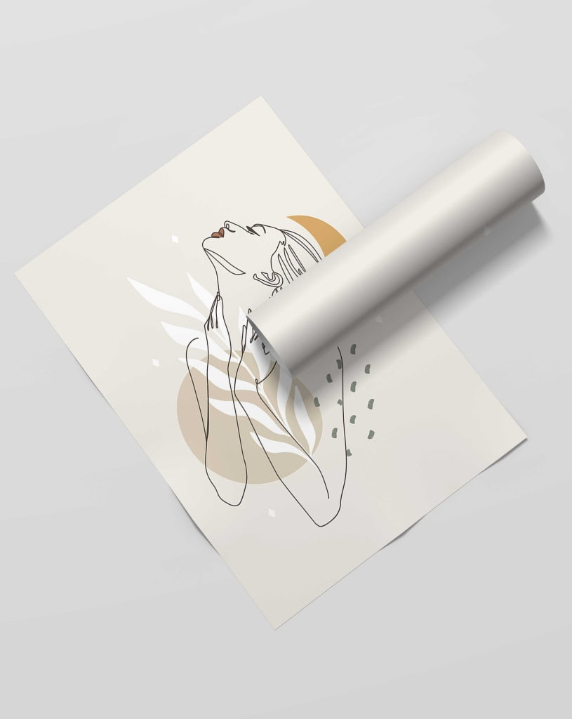 Artistic Line Art Frame For Wall Decor- Funkydecors Xs / Roll Posters Prints & Visual Artwork