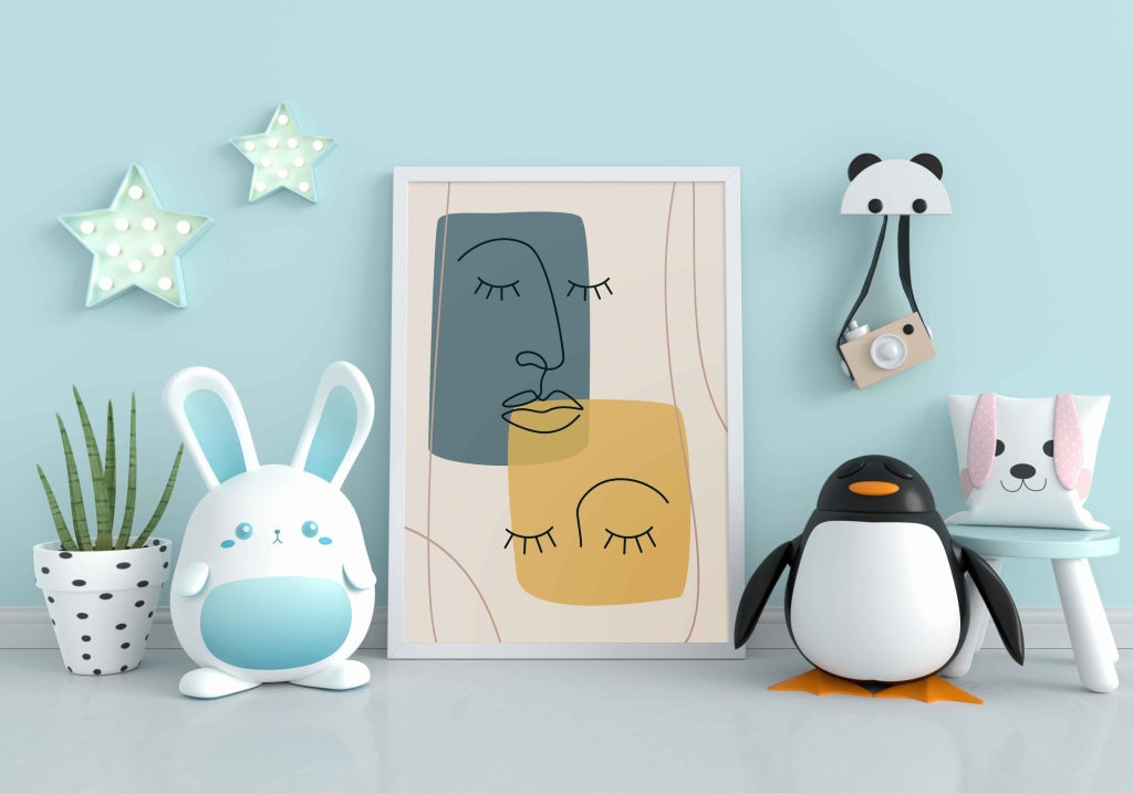 Artistic Line Art Frame For Wall Decor- Funkydecors Xs / White Posters Prints & Visual Artwork