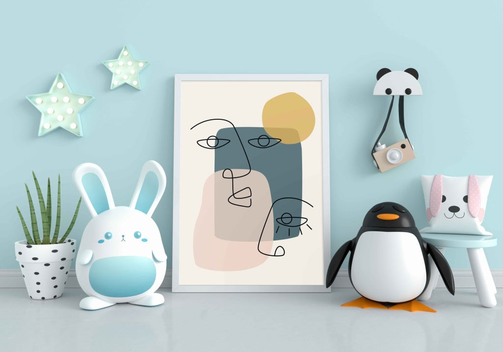 Artistic Line Art Frame For Wall Decor- Funkydecors Xs / White Posters Prints & Visual Artwork