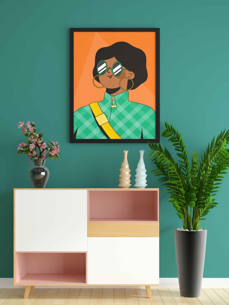 Artistic Women Design Portrait Art Frame For Wall Decor- Funkydecors Xs / Black Posters Prints &