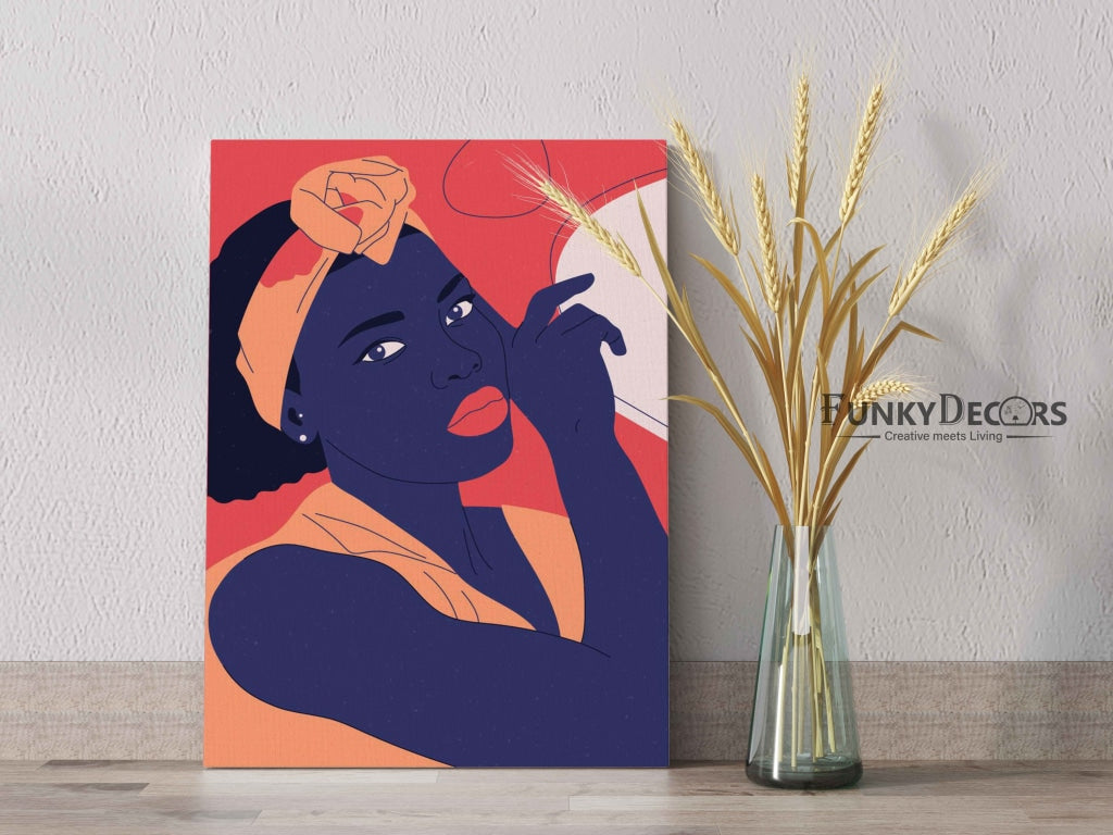 Beauty Of Blue Women Portrait Art Frame For Wall Decor- Funkydecors Posters Prints & Visual Artwork