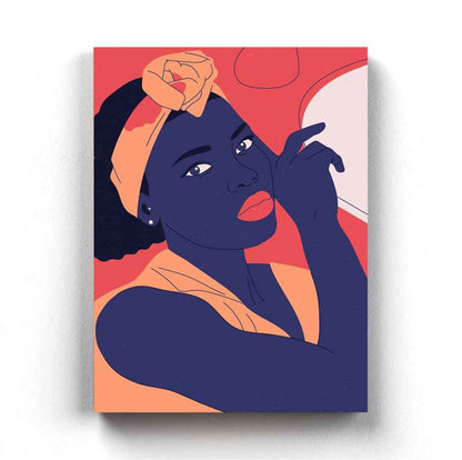 Beauty Of Blue Women Portrait Art Frame For Wall Decor- Funkydecors Xs / Canvas Posters Prints &