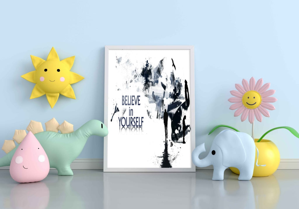 Believe In Yourself - Motivation Quotes Art Frame For Wall Decor- Funkydecors Xs / White Posters