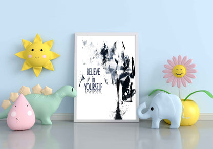 Believe In Yourself - Motivation Quotes Art Frame For Wall Decor- Funkydecors Xs / White Posters